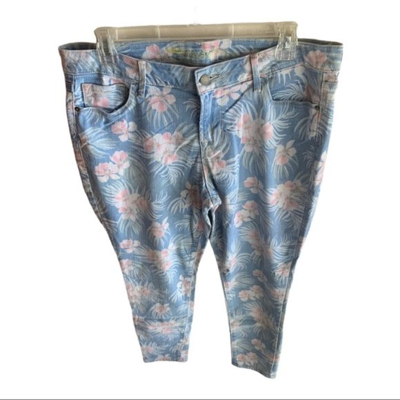 Old Navy Rockstar Jeans Sz 14 Hibiscus print - Picture 3 of 8